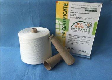 Raw White Virgin Polyester Spun Yarn For Knitting / Weaving / Sewing Hairless