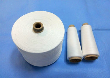 Spun Polyester Thread For Sewing , Raw White Sewing Thread On Paper Cone