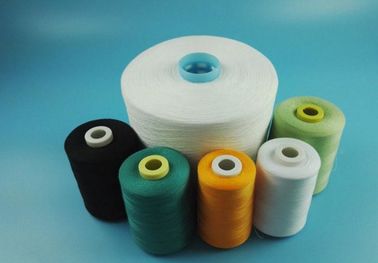 Dyed Virgin 100% Polyester Ring Spun Yarn For Knitting / Sewing Low Shrinkage
