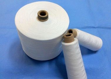 Spun Polyester Thread For Sewing , Raw White Sewing Thread On Paper Cone